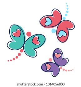 Love colored butterflies