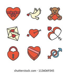 Love colored outline icon