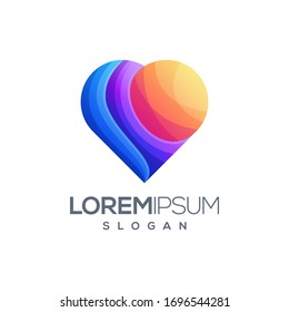 love colorful gradient logo design