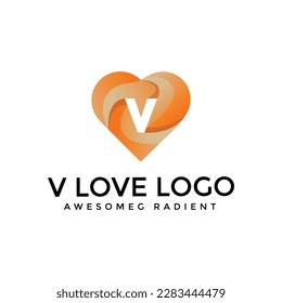 love colorful gradient logo design