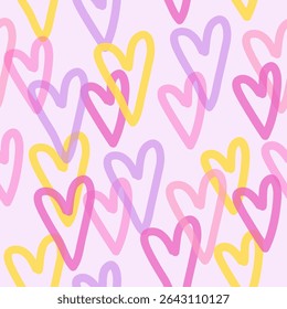 Love, colorful hearts Seamless pattern Design