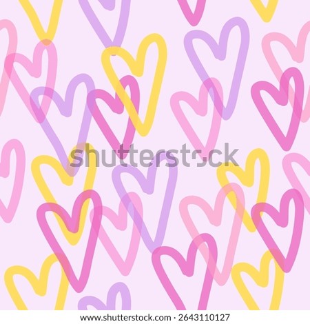 Love, colorful hearts Seamless pattern Design