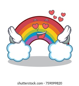 In love colorful rainbow character cartoon