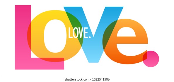 LOVE colorful typography banner