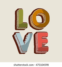 love comic pop art style vector illustration design