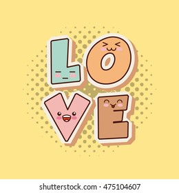 love comic pop art style vector illustration design