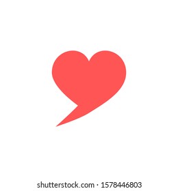 Love comment Icon. Heart shape. Like icon. Social media icon. Vector illustration.
