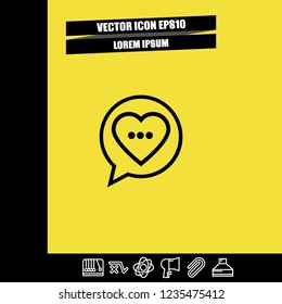 Love comment icon vector