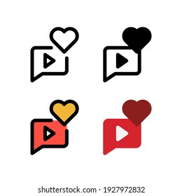Liebe Kommentare für eine Video-Kanal-App - Symbol, Logo und Vektorgrafik