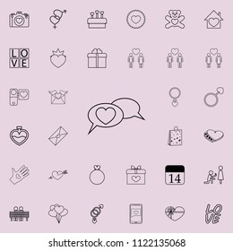love communication icon. Detailed set of Valentine icons. Premium quality graphic design sign. One of the collection icons for websites, web design, mobile app on colored background