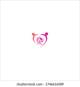 Love community care logo icon illustration