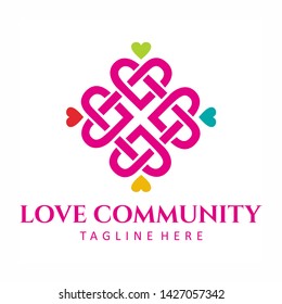 Love Community Square Logo Design