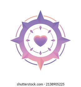 love compass logo element design template icon