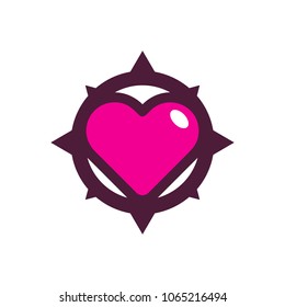 Love Compass Logo Icon Design