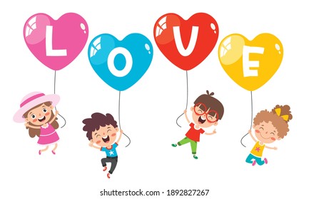 Love Concept With Cartoon Character