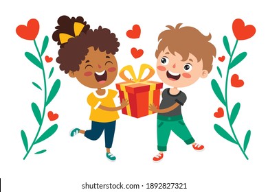 Love Concept With Cartoon Character
