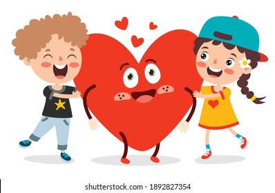 Love Concept With Cartoon Character