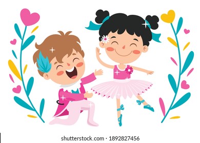 Love Concept With Cartoon Character