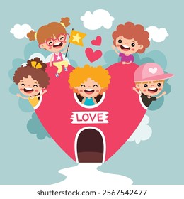 Love Concept With Cartoon Character