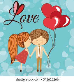 Love concept with cute icons design, vector illustration 10 eps graphic.
