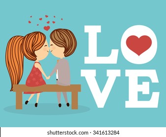 Love concept with cute icons design, vector illustration 10 eps graphic.