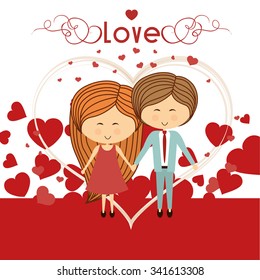 Love concept with cute icons design, vector illustration 10 eps graphic.