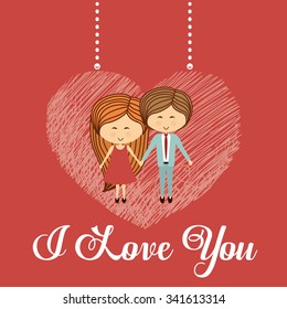 Love concept with cute icons design, vector illustration 10 eps graphic.