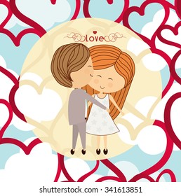 Love concept with cute icons design, vector illustration 10 eps graphic.