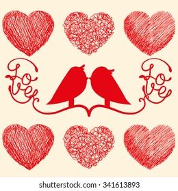 Love concept with cute icons design, vector illustration 10 eps graphic.