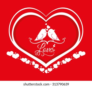 love concept with heart and cartoon bird design, vector illustration 10 eps graphic. 