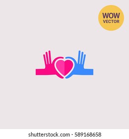 Love Concept with Heart Sign Icon