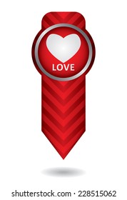 Love concept, with hearth sign on abstract tag illustration
