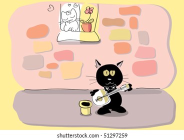 Love concept illustration with cats