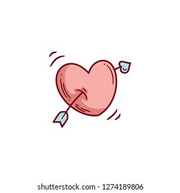 Love concept line icon. Simple element illustration. Love heart outline symbol design. Can be used for web and mobile UI/UX. Modern vector style.