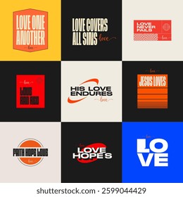 Love concept modern typography design 