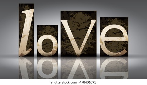 Love concept on grey, vector illustration template for advertising