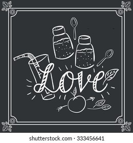 Love concept over rustic  background design, vector illustration eps 10
