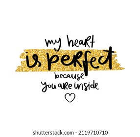 Love concept quote hand lettering slogan text and heart. Vector illustration design for fashion graphics, t shirt prints etc.