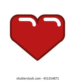 Love concept represented by heart icon. Isolated and pixel illustration 