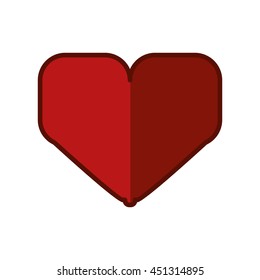 Love concept represented by heart icon. Isolated and pixel illustration 