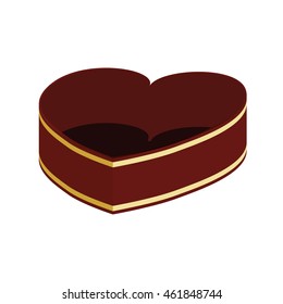 Love concept represented by heart box icon. Isolated and flat illustration