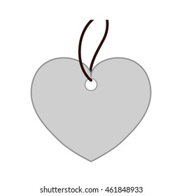 Love concept represented by label heart shape icon. Isolated and flat illustration