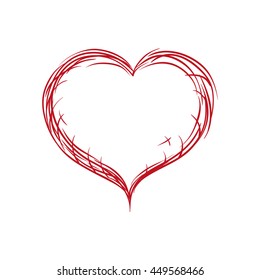 Love concept represented by red heart shape icon. Isolated and flat illustration 