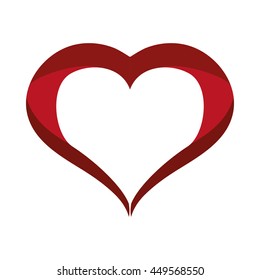 Love concept represented by red heart shape icon. Isolated and flat illustration 