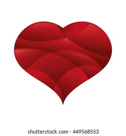 Love concept represented by red heart shape icon. Isolated and flat illustration 