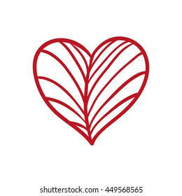 Love concept represented by red heart shape icon. Isolated and flat illustration 