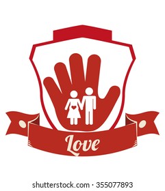 Love concept with romantic icons design, vector illustration 10 eps graphic.