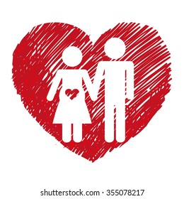 Love concept with romantic icons design, vector illustration 10 eps graphic.