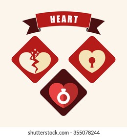 Love concept with romantic icons design, vector illustration 10 eps graphic.