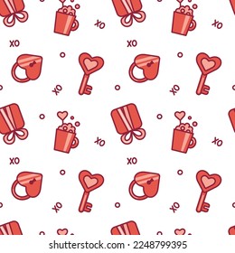 Love concept. Seamless pattern. Valentine day wrapping paper. Love. Isolated vector illustration eps 10